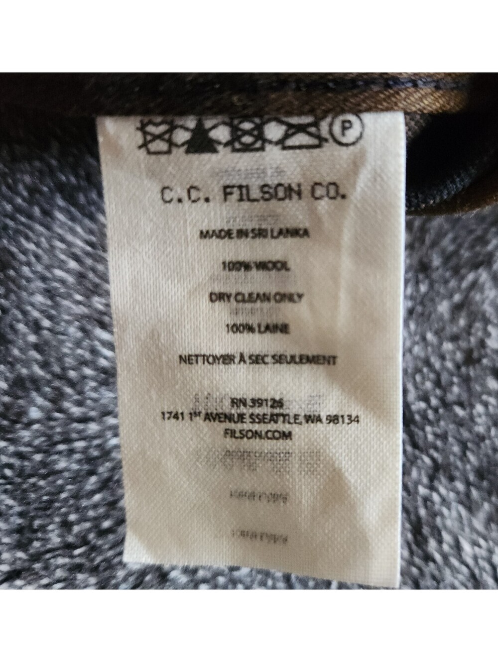 Filson Western Trim Slim Button Front Shirt Long Sleeves Large Plaid 100% Wool - Picture 5 of 10